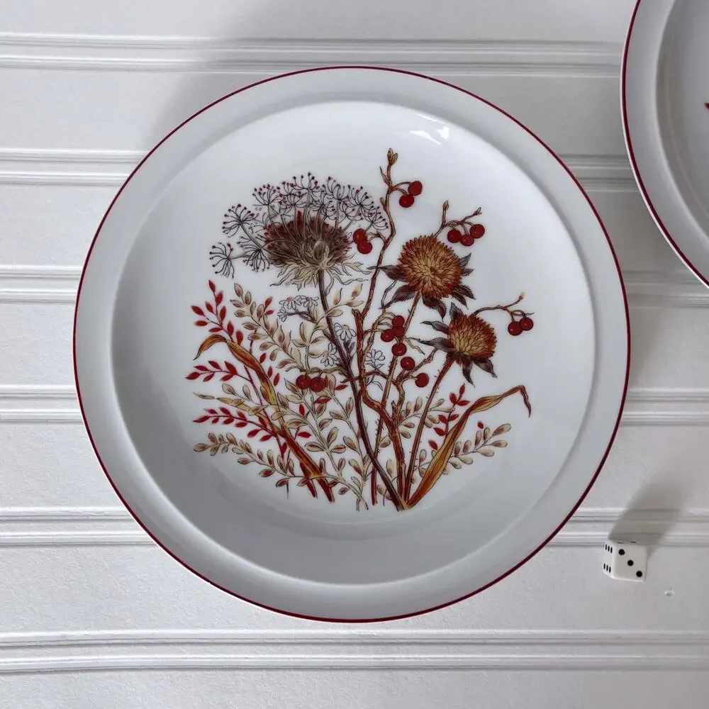 (4) Fanci Floral Collection Bramble Japan Porcelain 7.5